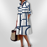 Helena - Geomeetriline Midi Kleid