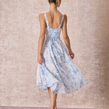 Renata - Midi Kleid Sinine Lilleline