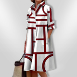 Helena - Geomeetriline Midi Kleid