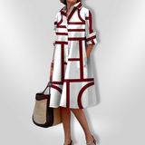 Helena - Geomeetriline Midi Kleid