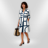 Helena - Geomeetriline Midi Kleid