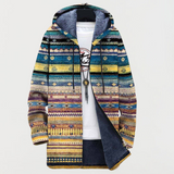 Triibuline tribal-mustriga jakk
