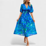 Clara - Elegantne Lilledes Midi Kleid