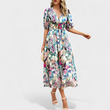 Clara - Elegantne Lilleline Midi Kleid