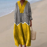 Xana - Zigzag Muster Contrastiga Kleid