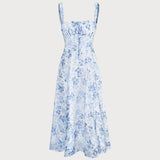 Renata - Midi Kleid Sinine Lilleline